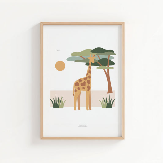 Children's Giraffe Safari Print