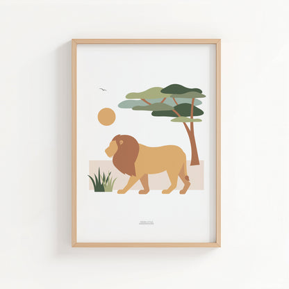 Children's Lion Safari Print