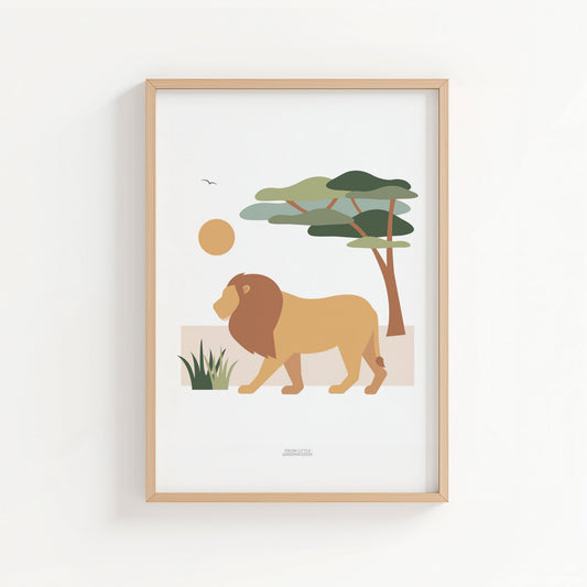 Children's Lion Safari Print