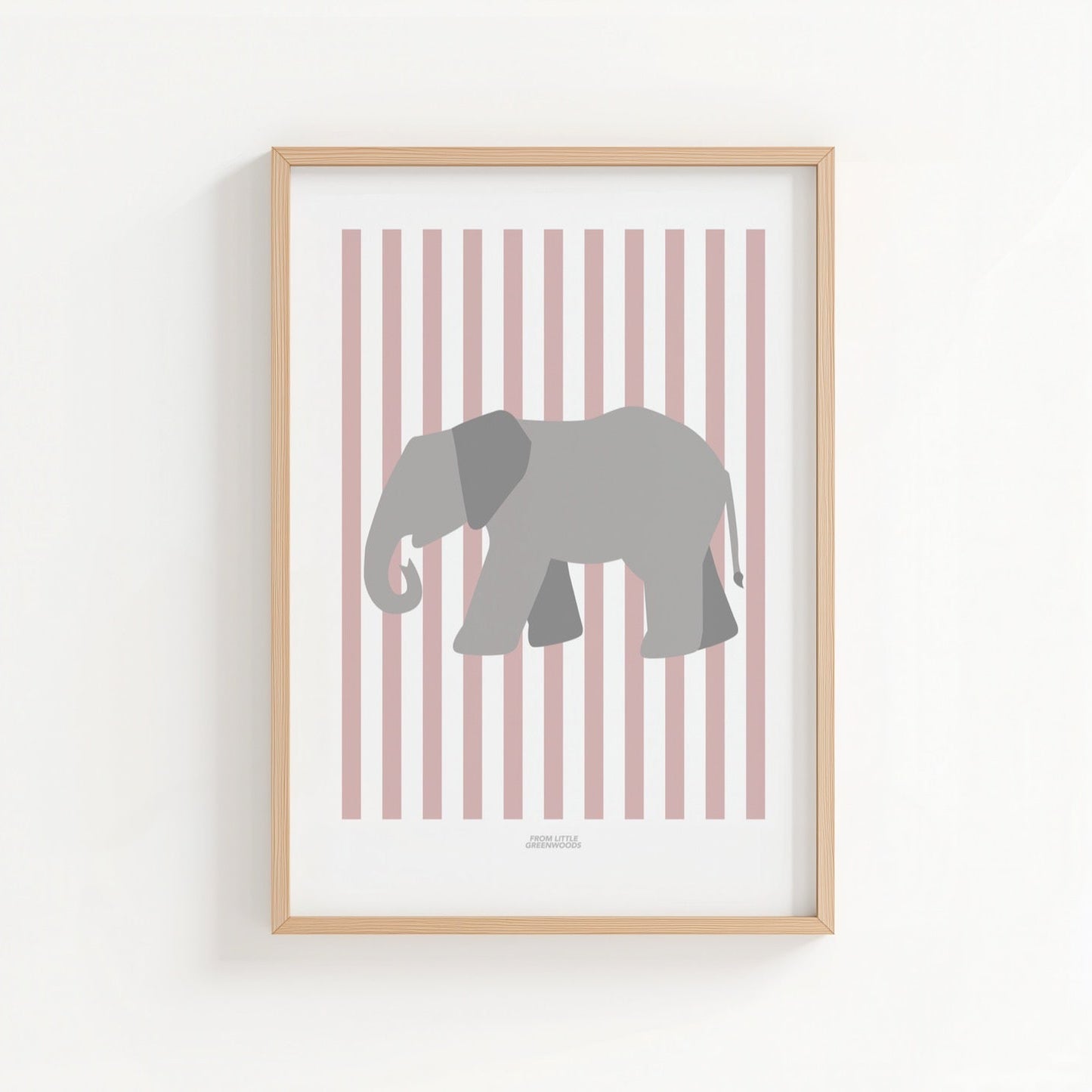 Children's Striped Elephant Print - Pink
