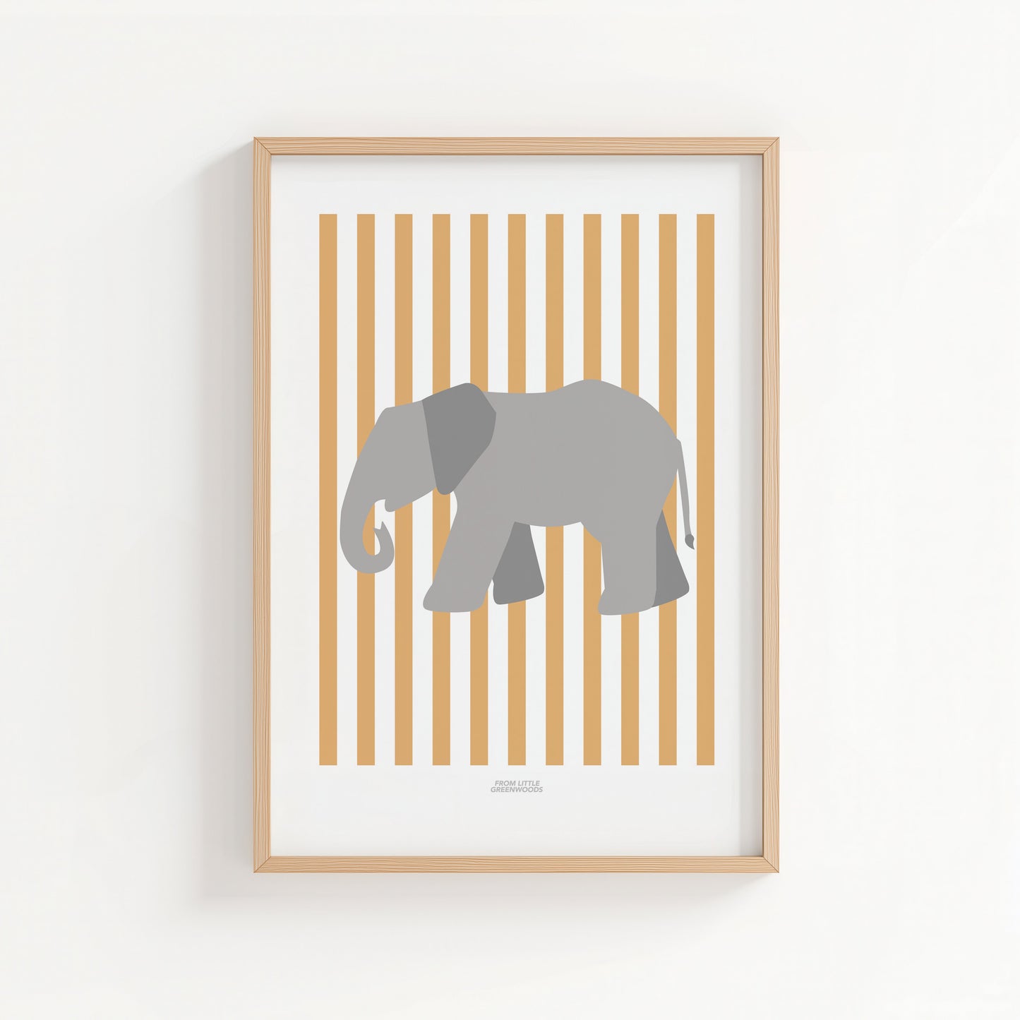 Children's Striped Elephant Print - Yellow