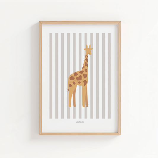Children's Striped Giraffe Print - Grey