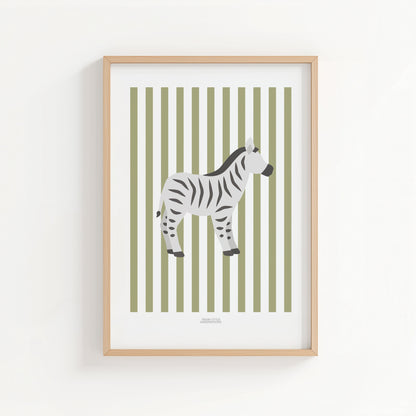 Children's Striped Zebra Print - Green