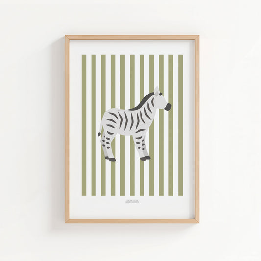 Children's Striped Zebra Print - Green