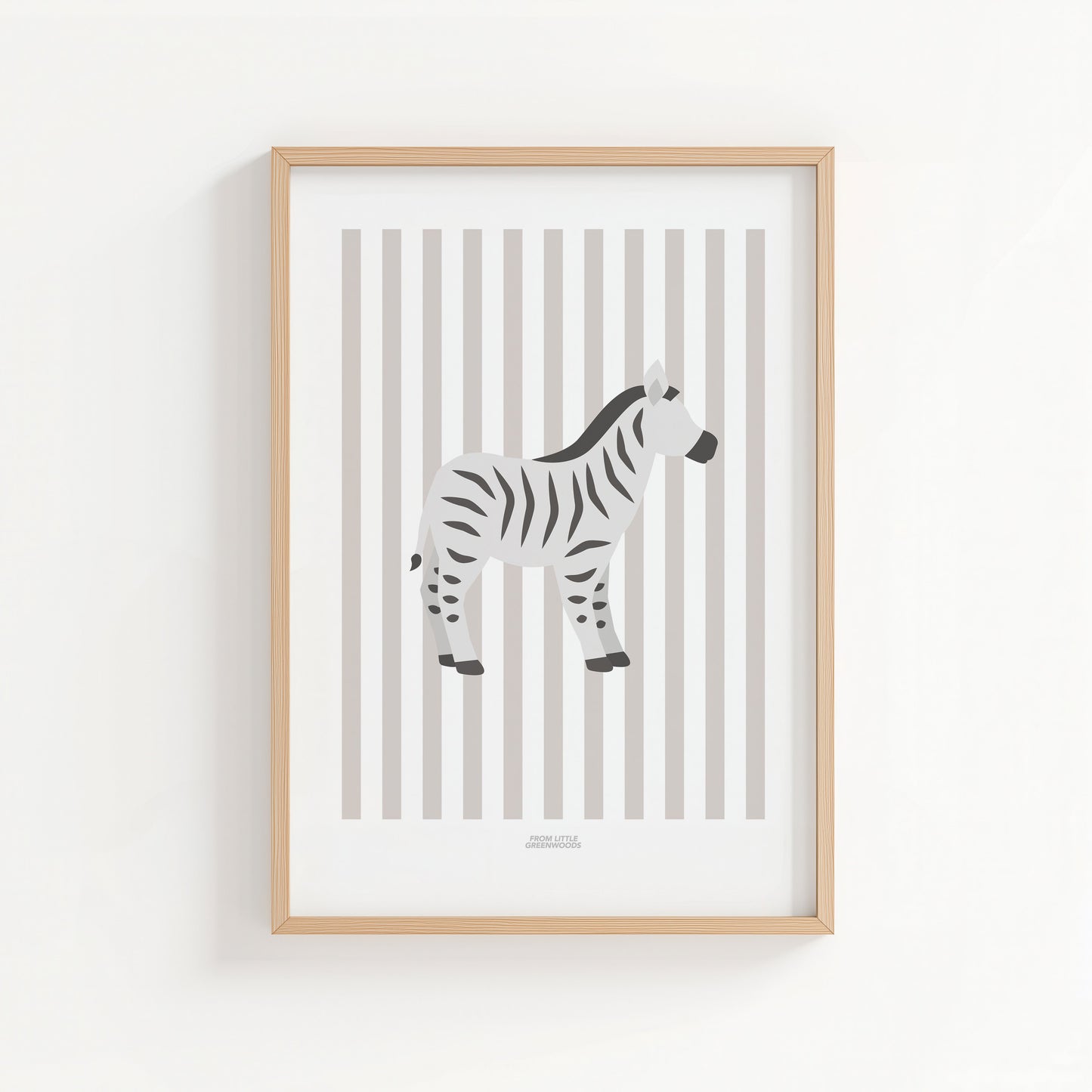 Children's Striped Zebra Print - Grey