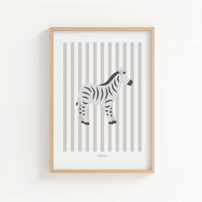 Children's Striped Zebra Print - Grey