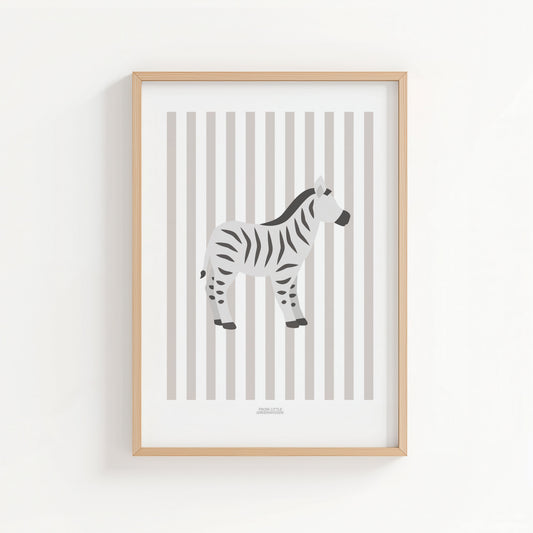 Children's Striped Zebra Print - Grey