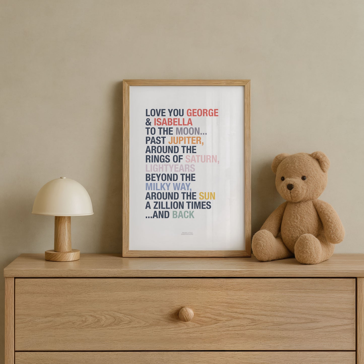 Personalised Love You to the Moon Print