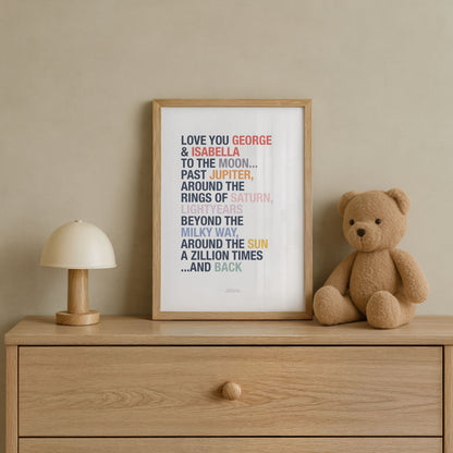 Personalised Love You to the Moon Print