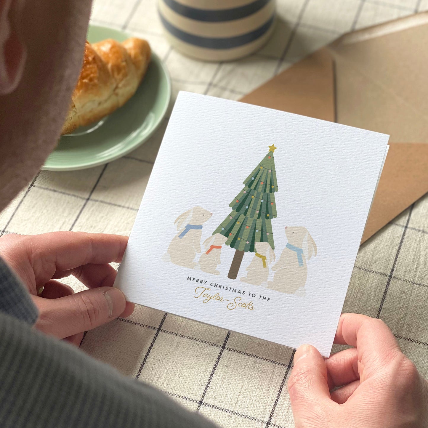 Personalised Bunny Family Christmas Card