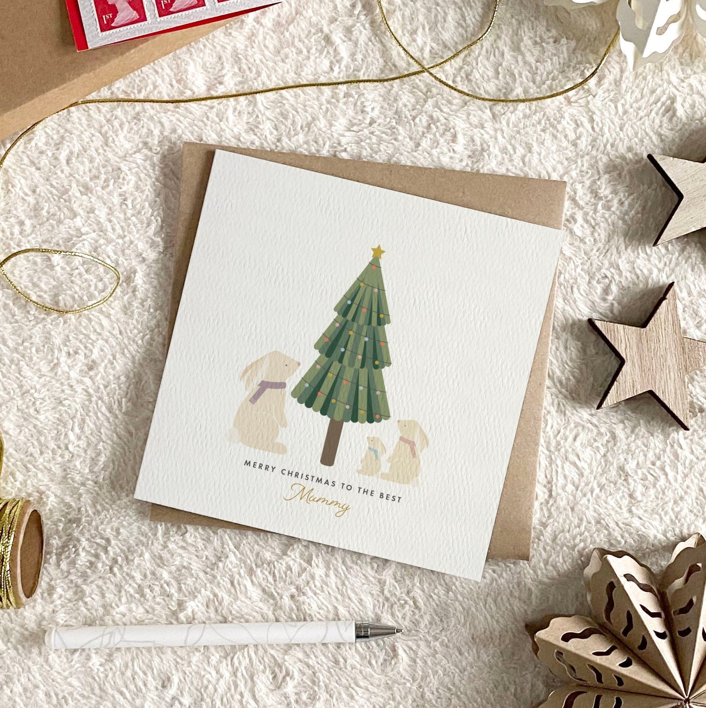 Personalised Bunny Family Christmas Card