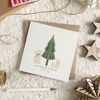 Personalised Bunny Family Christmas Card
