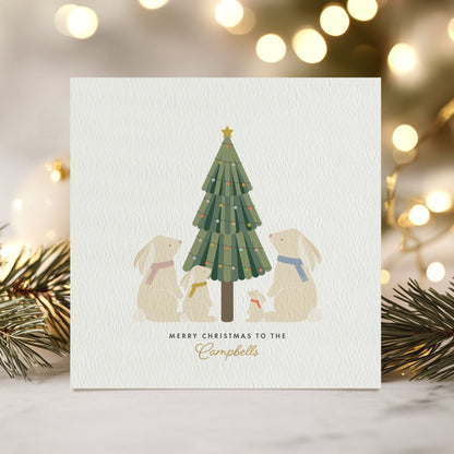 Personalised Bunny Family Christmas Card
