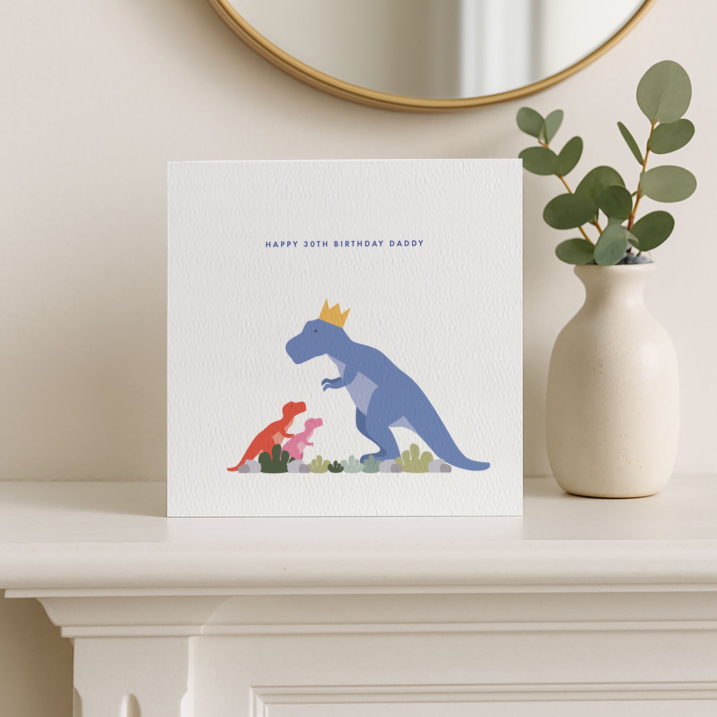 Personalised Dinosaur Birthday Card for Daddy from the Kids