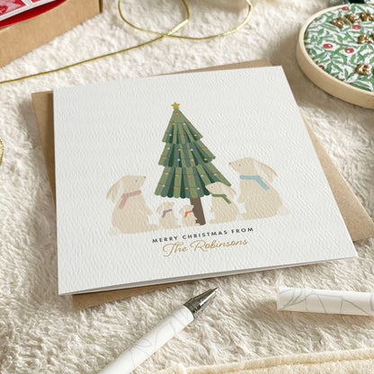 Personalised Bunny Family Christmas Card