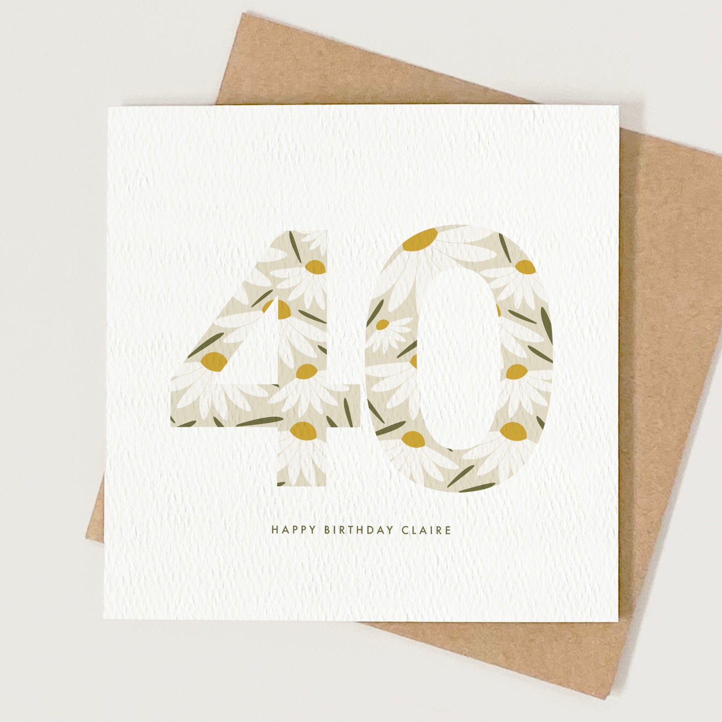 Personalised Daisy Age Birthday Cake Card