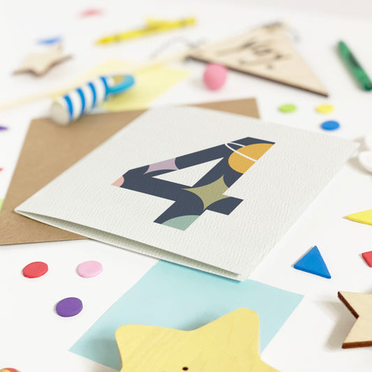 Children's Planets & Stars Age Birthday Card