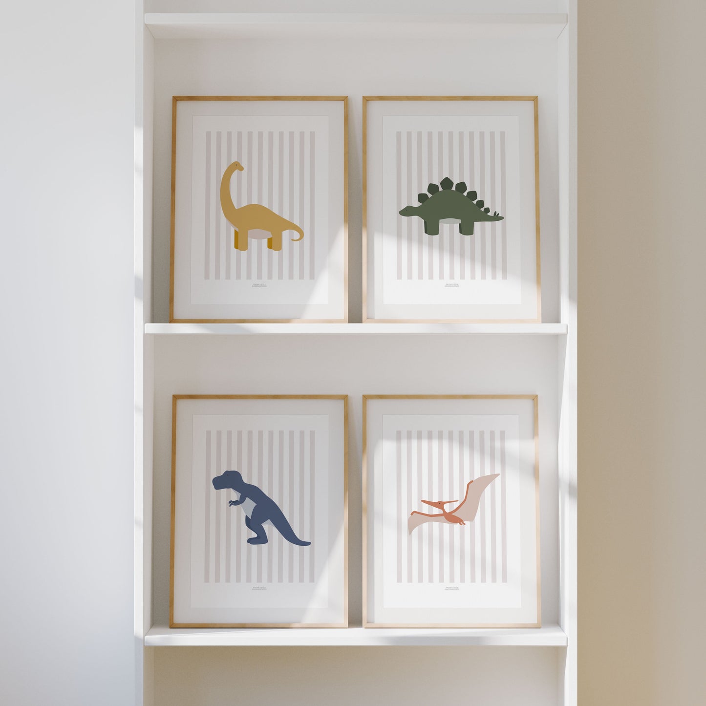 Diplodocus Print - Grey Stripes