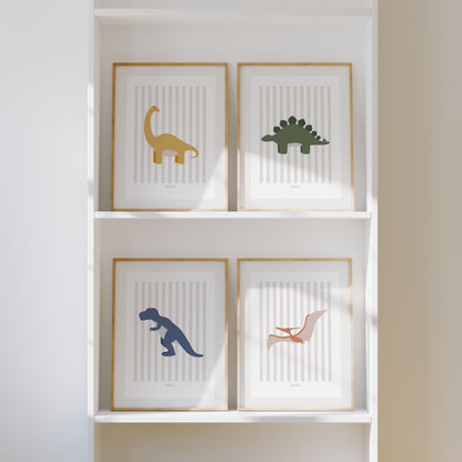 Diplodocus Print - Grey Stripes