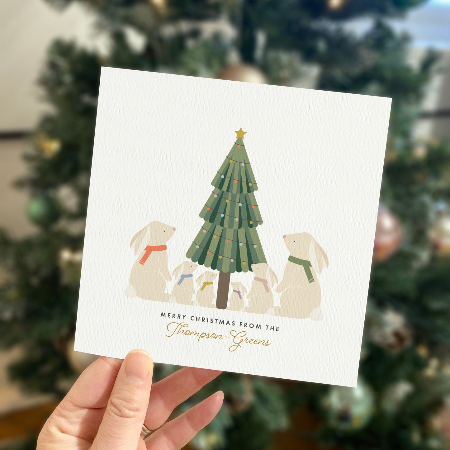Personalised Bunny Family Christmas Card