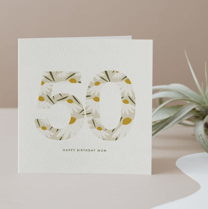 Personalised Daisy Age Birthday Cake Card