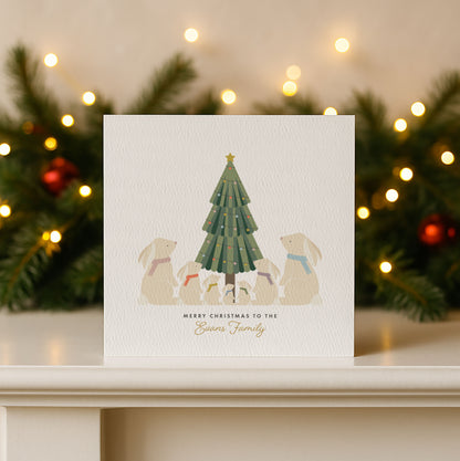 Personalised Bunny Family Christmas Card