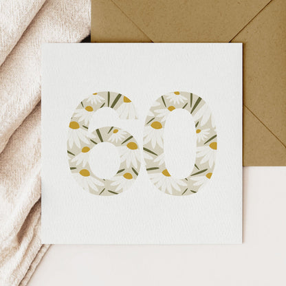 Personalised Daisy Age Birthday Cake Card