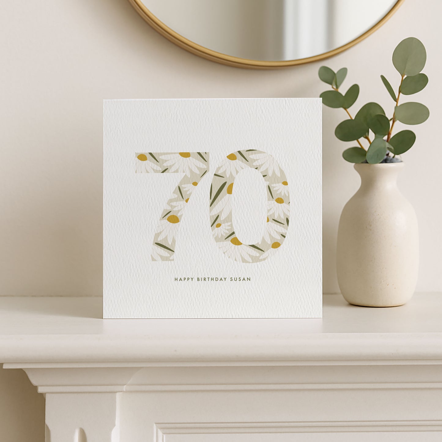 Personalised Daisy Age Birthday Cake Card