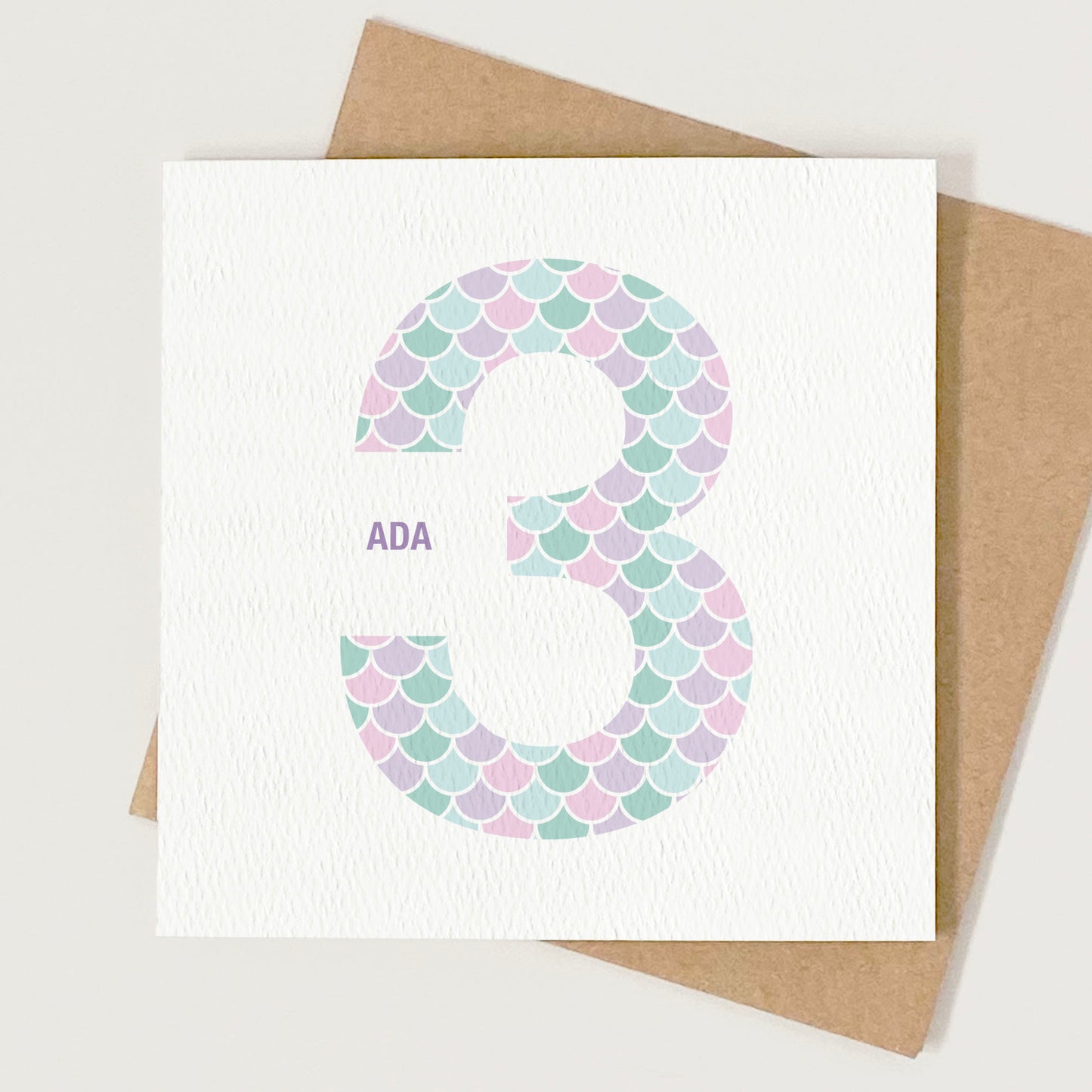 Personalised Mermaid Age Birthday Card for Girls