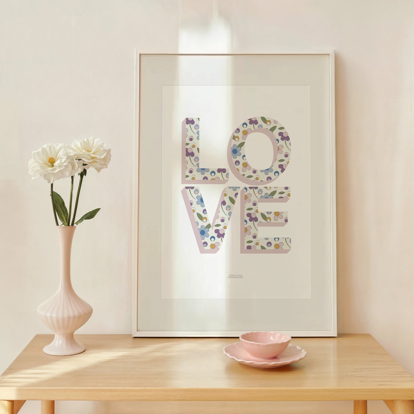 READY TO POST - A4 Ditsy Flower Love Print