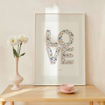 READY TO POST - A4 Ditsy Flower Love Print