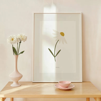 READY TO POST - A4 Single Stem Daisy Print