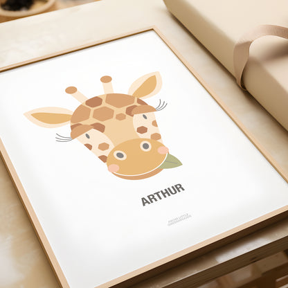 Personalised Kid's Giraffe Print