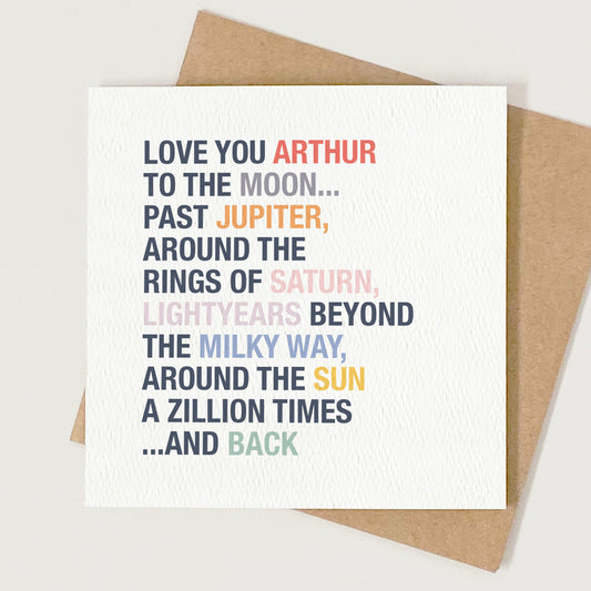 Personalised Love You to the Moon Card