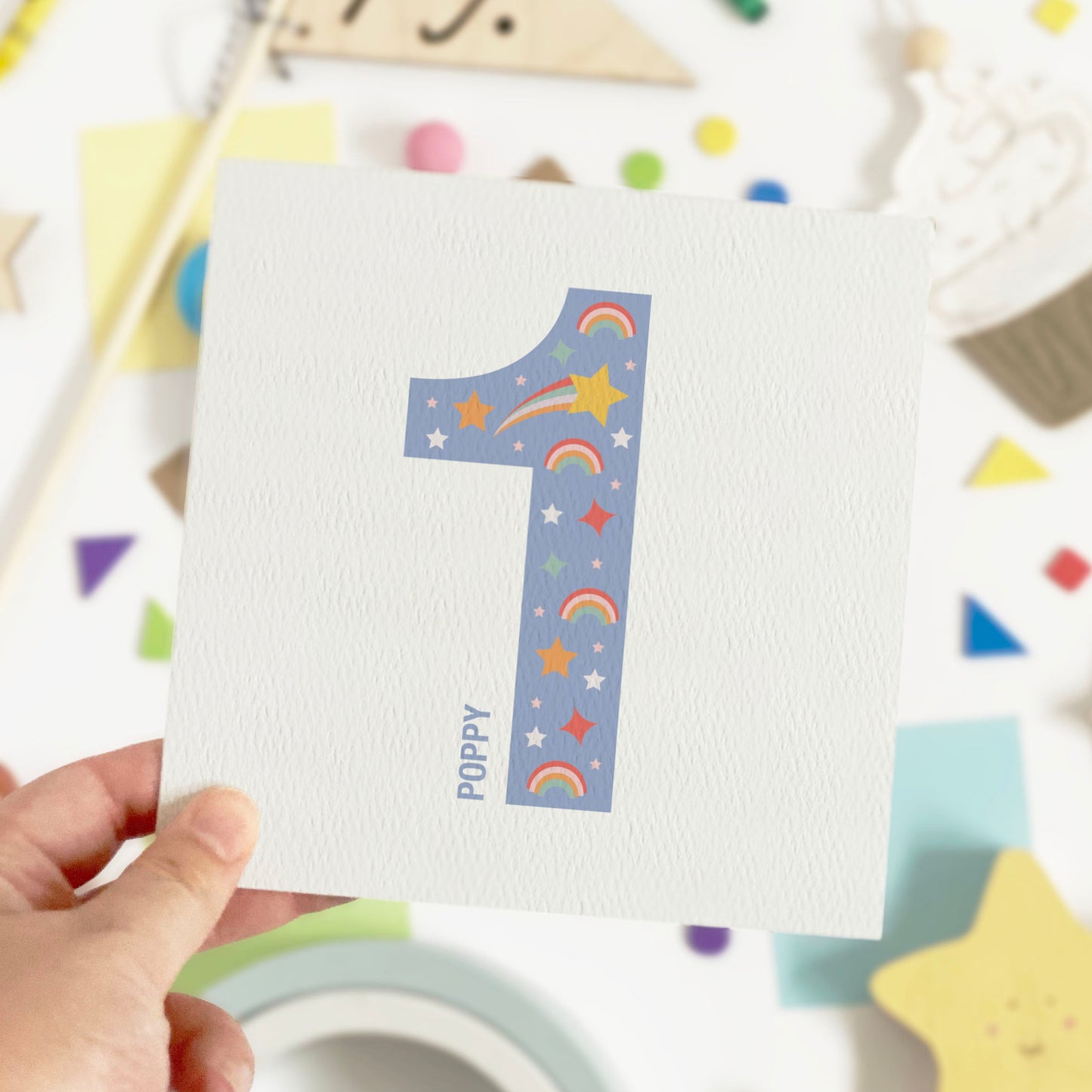 Boy's Age Birthday Card - Blue