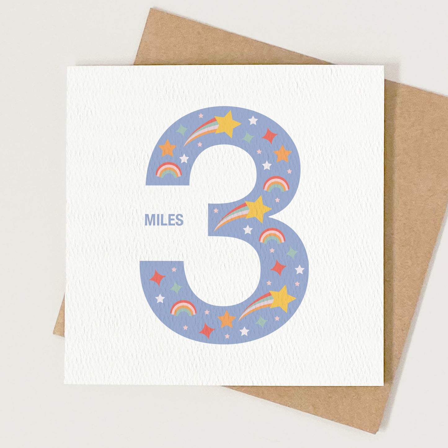Boy's Age Birthday Card - Blue