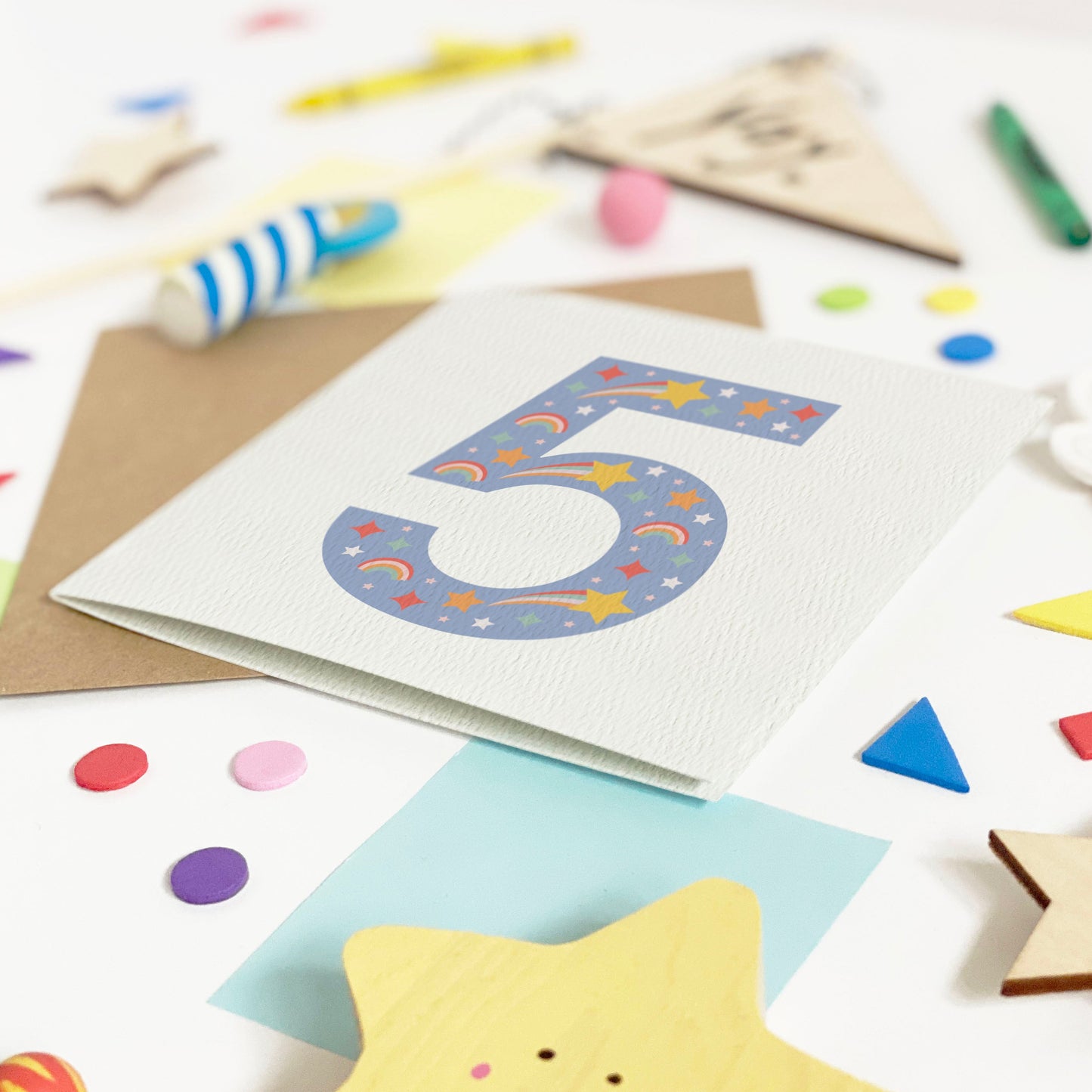 Boy's Age Birthday Card - Blue