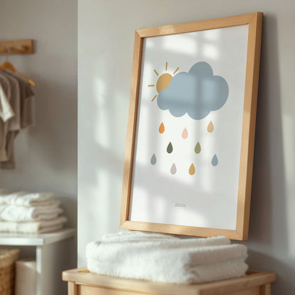 Rain Cloud Print - Safari Blue