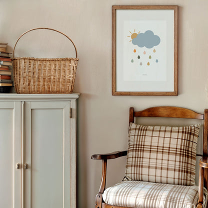 Rain Cloud Print - Safari Blue