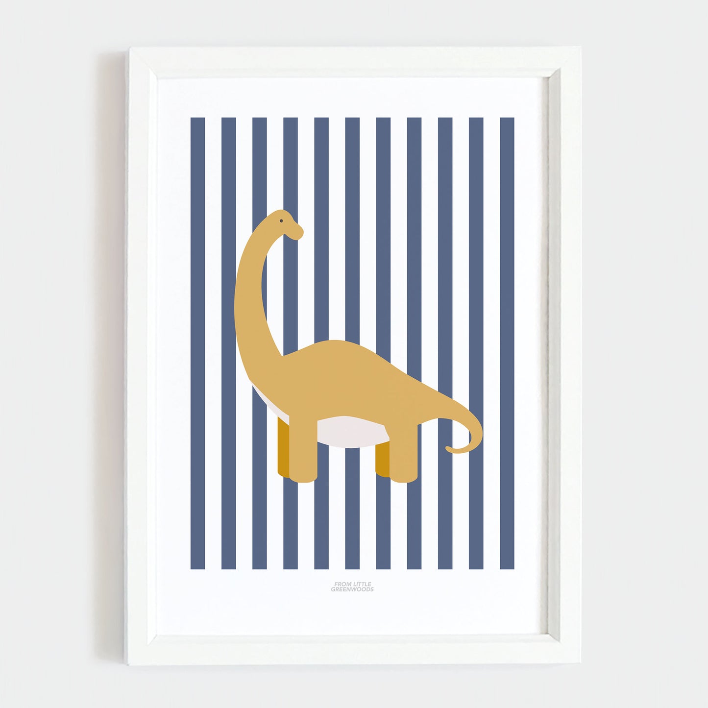 Brontosaurus Print - Grey Stripes