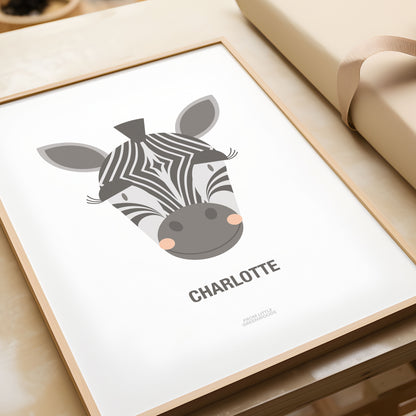 Personalised Children's Zebra Print
