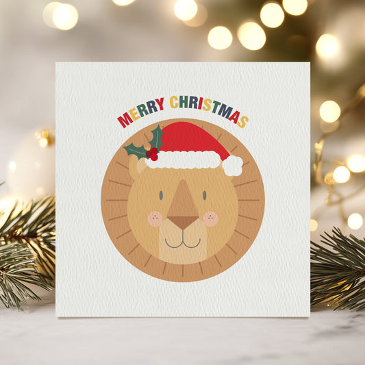 READY TO POST - Lion Christmas Card