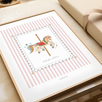 READY TO POST - A5 Funfair Carousel Print