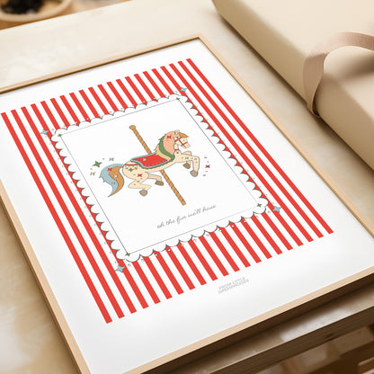 READY TO POST - A5 Funfair Carousel Print