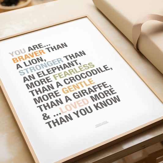 READY TO POST - A4 Safari Affirmations Print