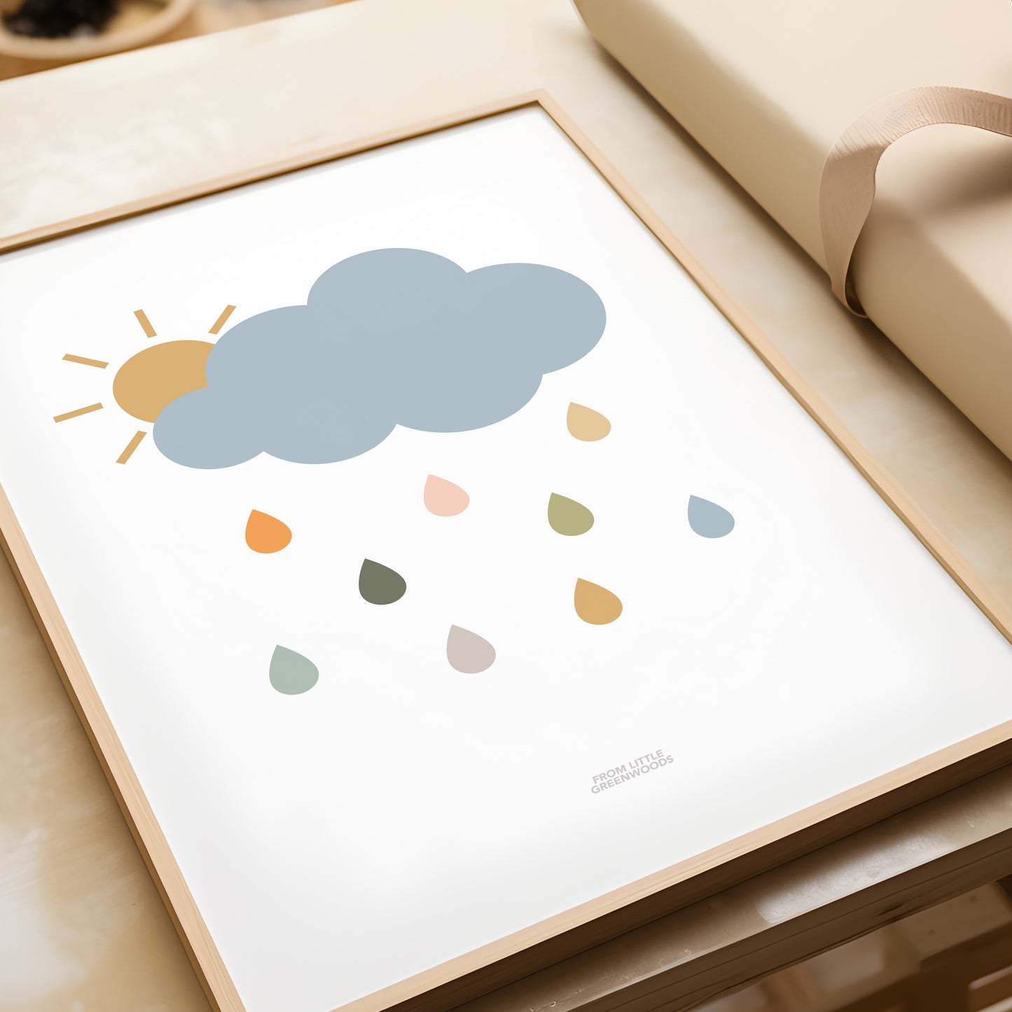 READY TO POST - A4 Safari Raincloud Print