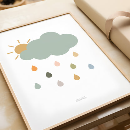 READY TO POST - A4 Safari Raincloud Print
