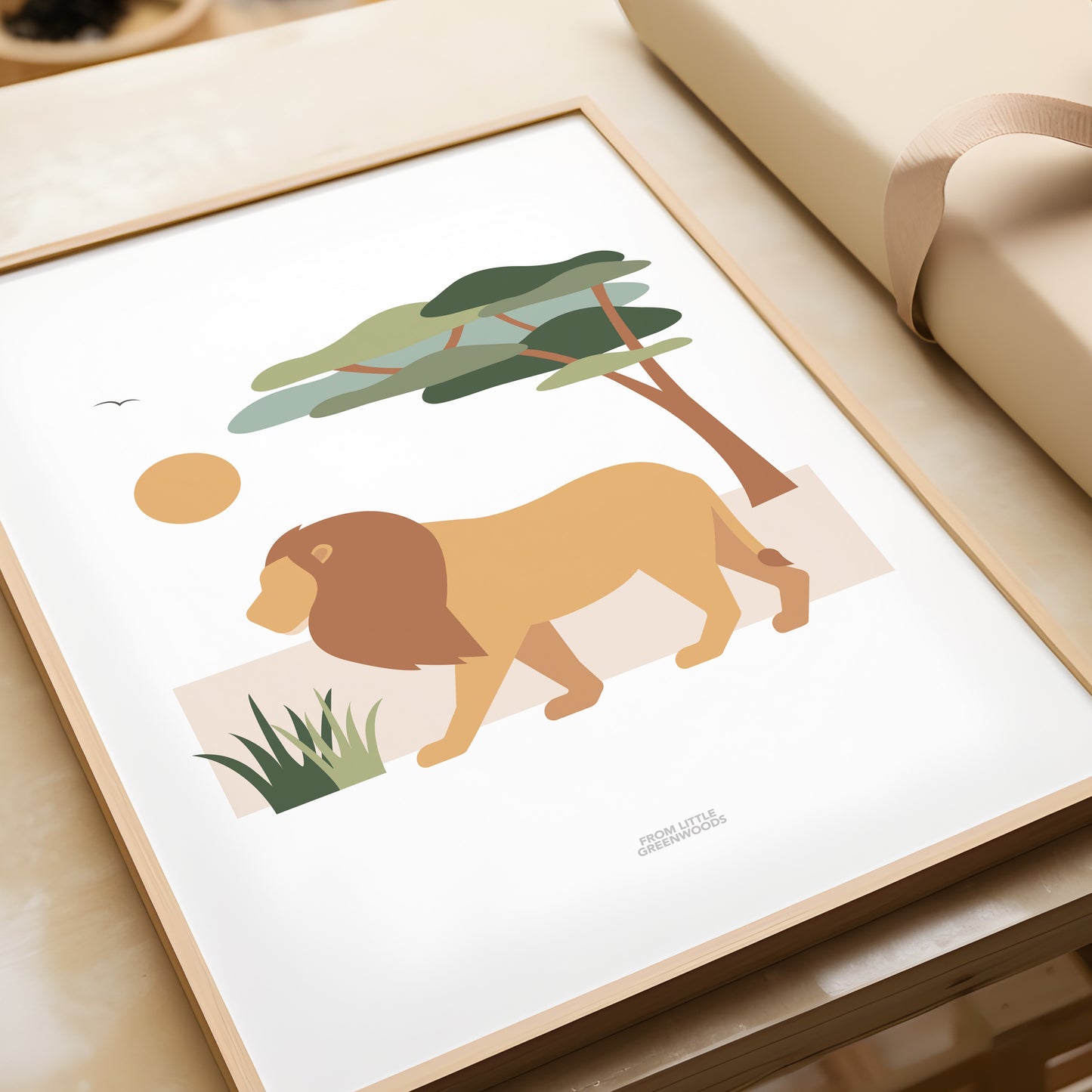 READY TO POST - A4 Lion Safari Print