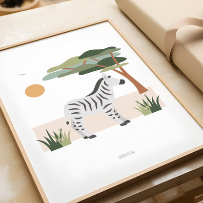 READY TO POST - A4 Zebra Safari Print