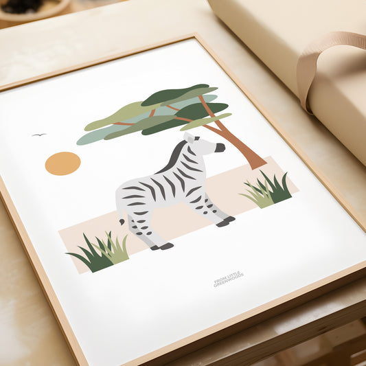 READY TO POST - A4 Zebra Safari Print